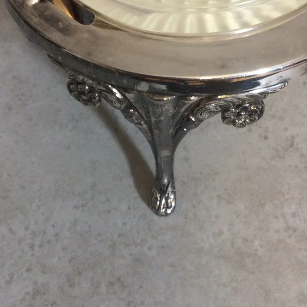 Sheffield England Silver Plated Covered Dome Butter Serving Dish